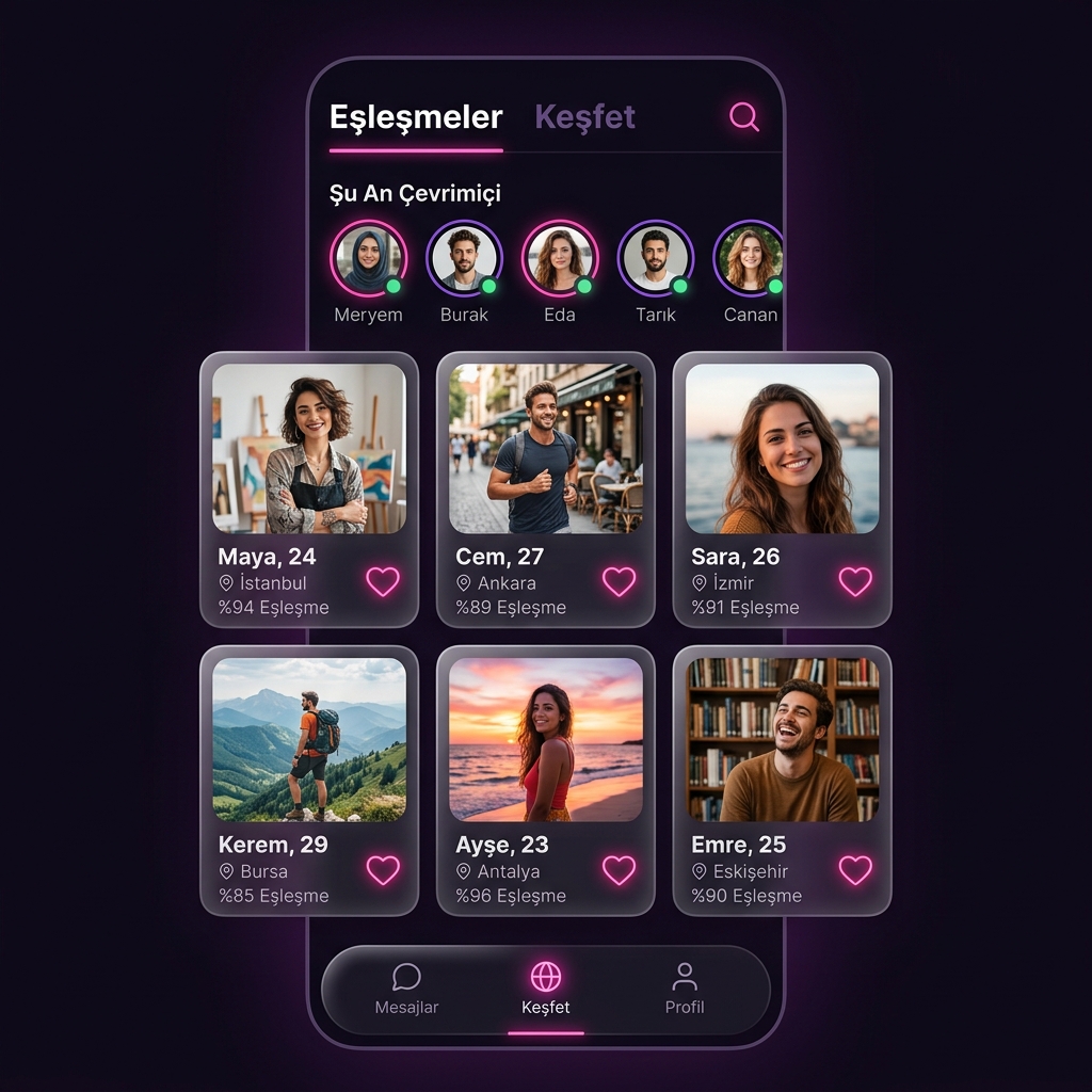 LoveX eşleşmeler ekranı